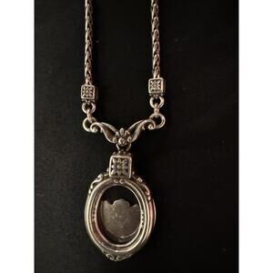 Brighton Memory Lane reversible Locket pendant necklace in silver plating